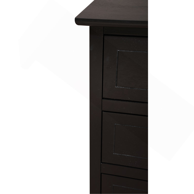 Élégante table de chevet transitionnelle noire, Noir