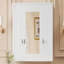 Armoire de salle de bain avec miroir, armoire à pharmacie murale avec 4 tablettes, armoire de rangement avec miroir-457844654