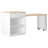 82.6" Fluted Kitchen Island with Extendable Dining Table for 4-6, Island Table for Kitchen with Power Outlet, Kitchen Table with Double-Side Storage, 2 Drawers 2 Side Open Shelves