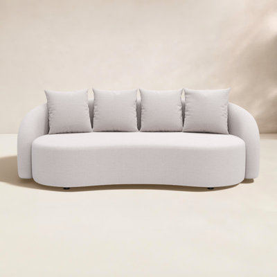 Kaly 90.6'' Wide Curved Aluminum Patio Sofa with Cushions