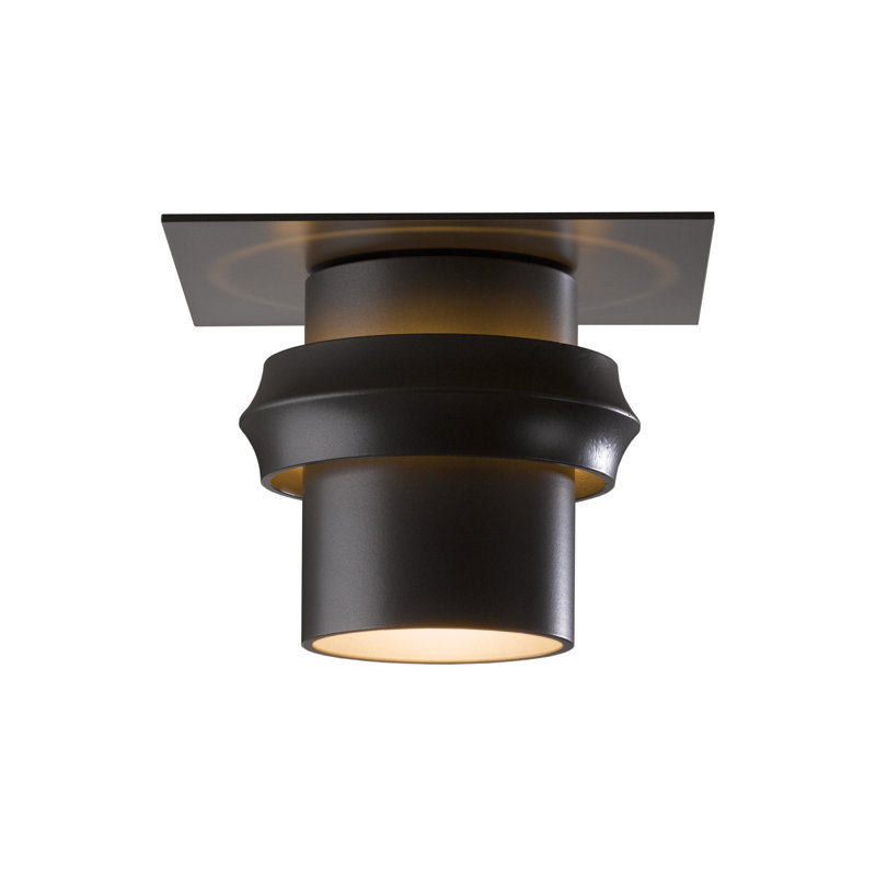 Plafonnier semi-encastré d'extérieur à 1 ampoule Twilight, Bronze côtier huilé côtier, H 4,9 po x l 6 po x P 6 po