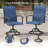 6-Person Outdoor Round Patio Dining Set With Swivel Chairs-974368257