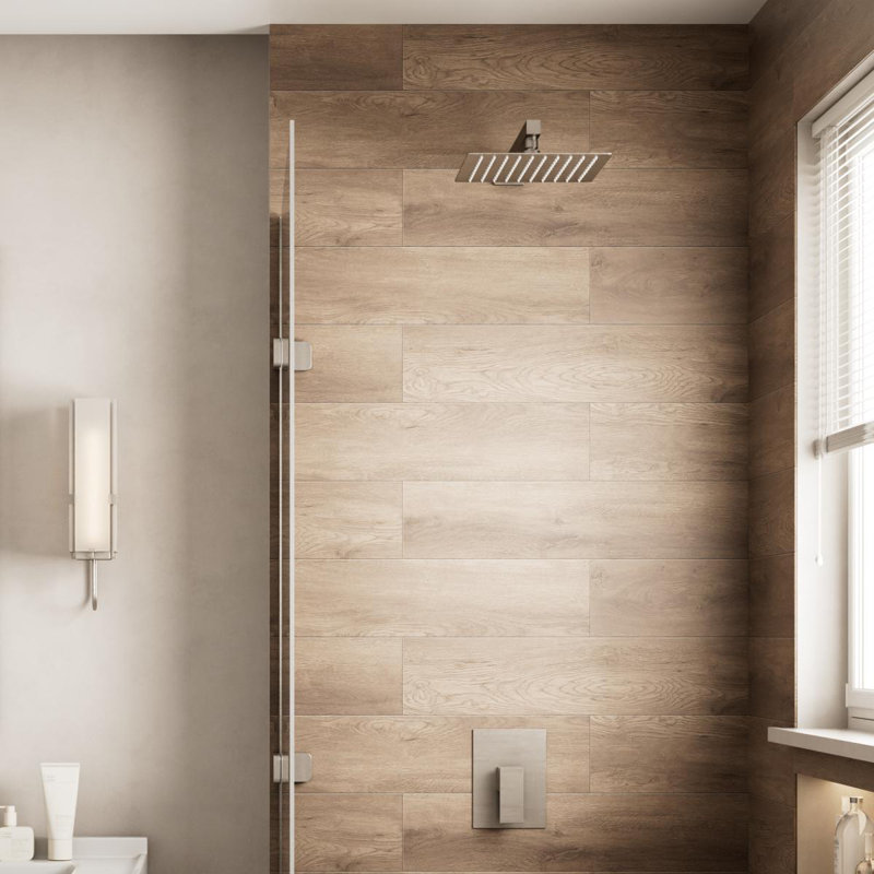 Pomme de douche Crozet avec valve à pression équilibrée, robinet de douche mural à fonction unique de 10 pouces 1,8 gal / min