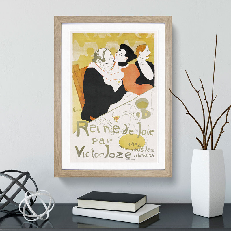 Reine De Joie - Picture Frame Graphic Art, 65cm H x 48cm W x 2cm D, Oak Framed
