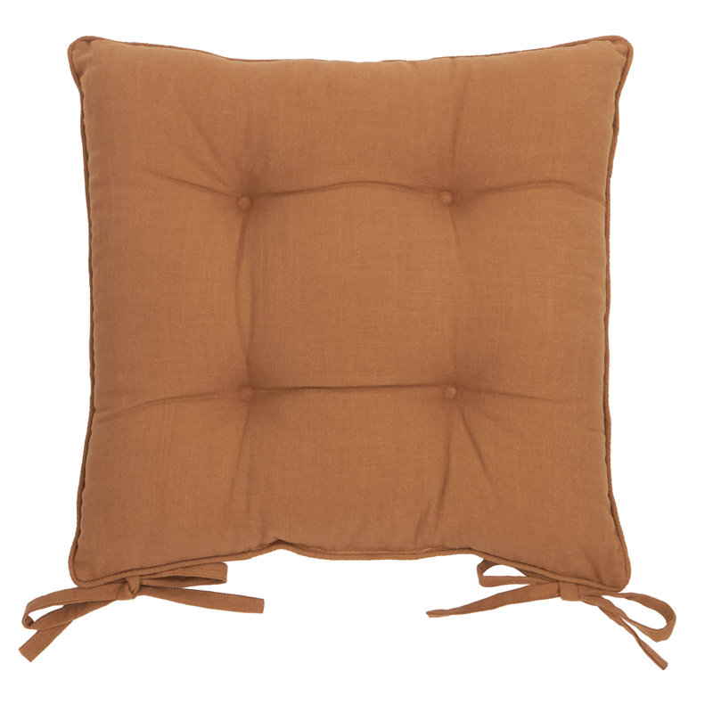 Slub Cotton 2 Pack Seat Pads, Brown