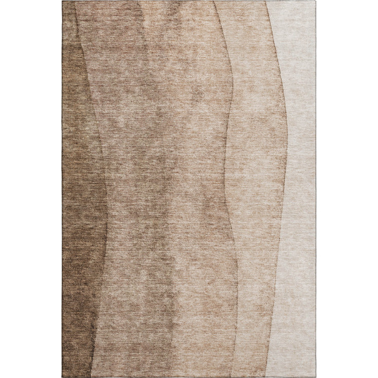 Premium Machine Washable Prisco Brown Rug