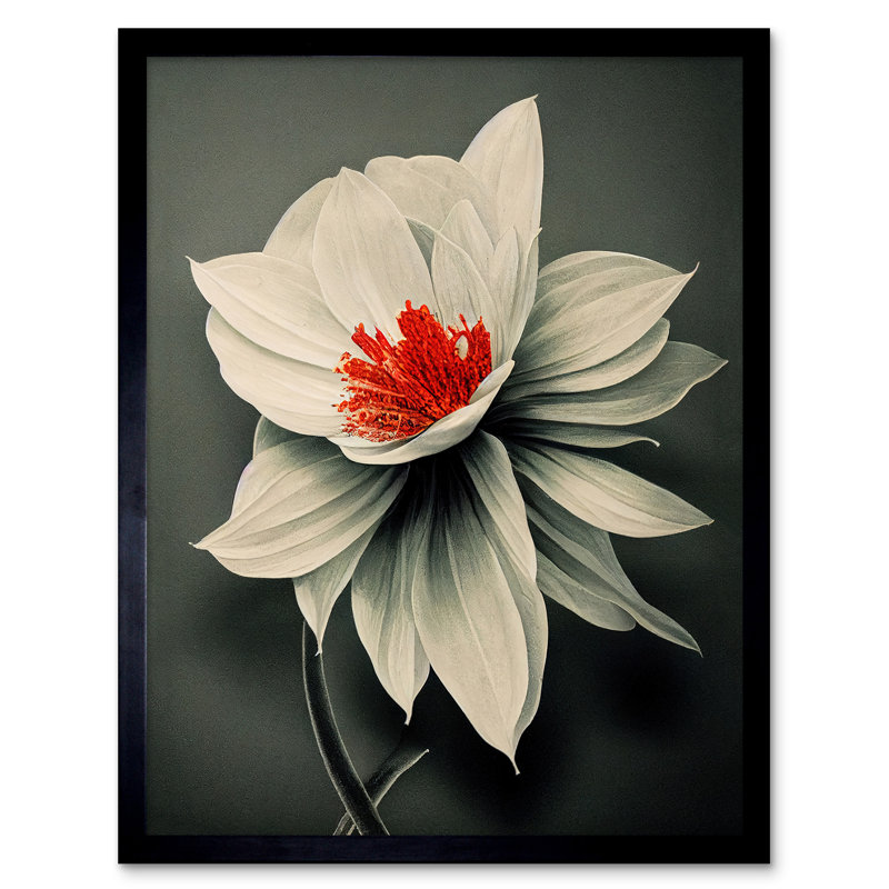 Greyscale Macro Flower Floral Bloom - Single Picture Frame Print