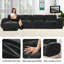 Ensemble de canapé en forme de L à compression de 140 pouces, canapé modulaire moderne à quatre places avec repose-pieds, canapé rembourré pour le salon ou la chambre à coucher, aucun assemblage requis.-970266178-970266180-970266183
