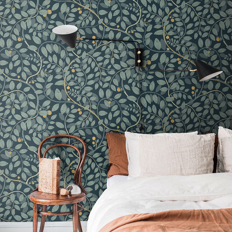Cahterine 10.05m x 53cm Wallpaper Roll, Blue