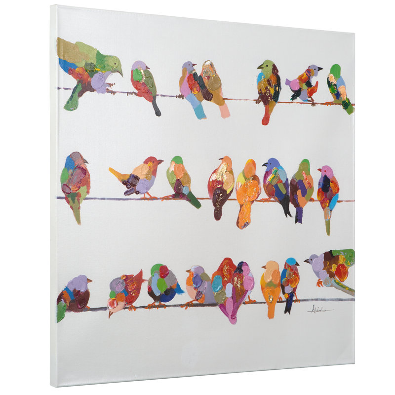 « Birds on a Wire II », peinture sur toile tendue
