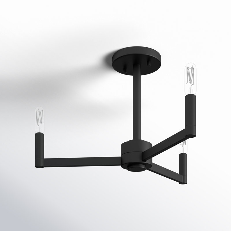 Fullton 3 - Light Semi Flush Mount, Midnight Black