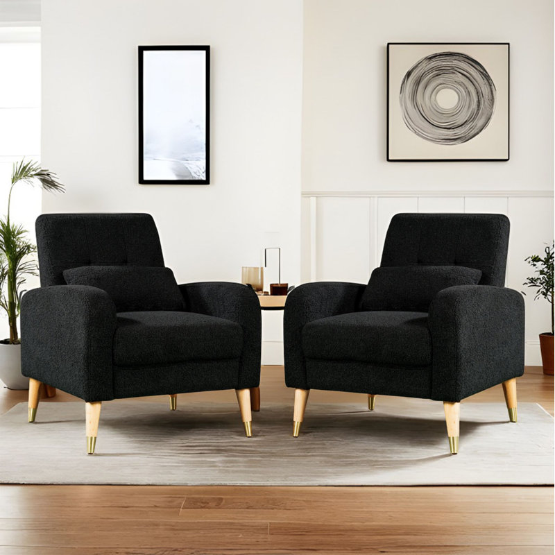 Fauteuil Isebell de 30,3 po de largeur, Ours en peluche noir