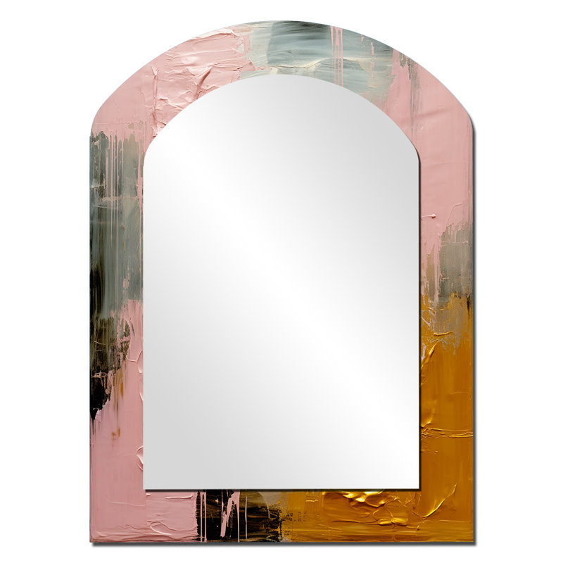 «Celebrating Destiny», peinture abstraite or rose II, 34 po x 25 po