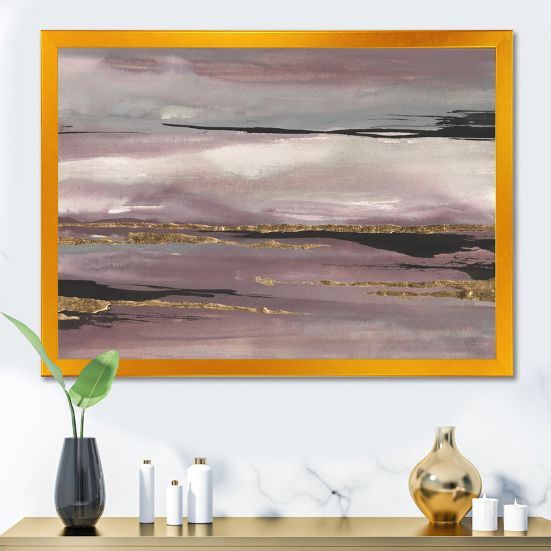 « purple glam storm iii »-image sur toile, H 36 po x l 46 po x P 1,5 po, Encadré rose