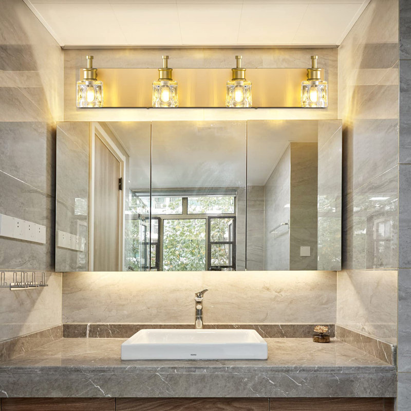 Éclairage pour meuble-lavabo 4 lumières Kynon, Or