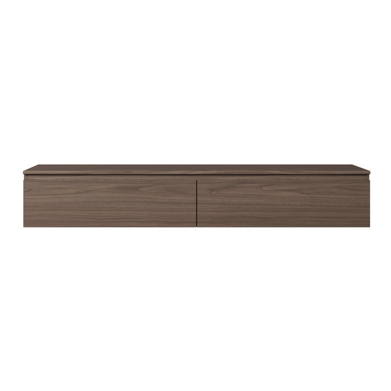 Syvanna Wall-Mounted TV Cabinet, 28.4cm H x 175cm L x 31.8cm W, Brown