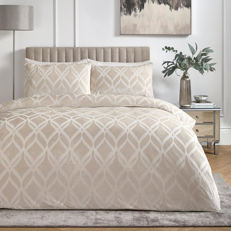 Geometric Duvet Cover Set with Pillowcases, King Duvet Cover + 2 Standard Pillowcases