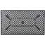 Table de salle à manger rectangulaire en aluminium coulé robuste pour une utilisation en patio. Noir, 37,8 po L 64,98 po x P 30,66 po. Porte-parapluies en aluminium avec motif