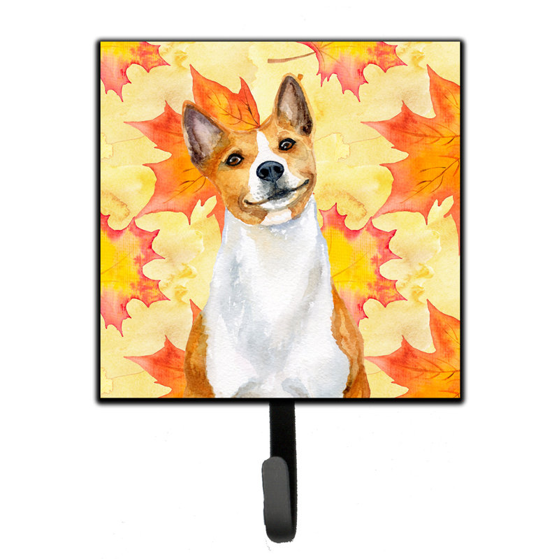 Organisateur de clés murales avec crochets clés partagée pei automne Eliane, Brun / saumon / bleu, Basenji