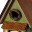 Maison d'oiseaux décorative en bois massif vieilli vert 11,25 "H