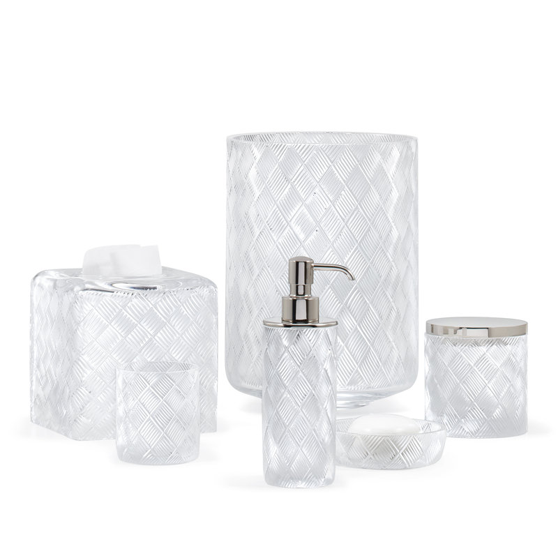 Basketweave Glass Soap Dish