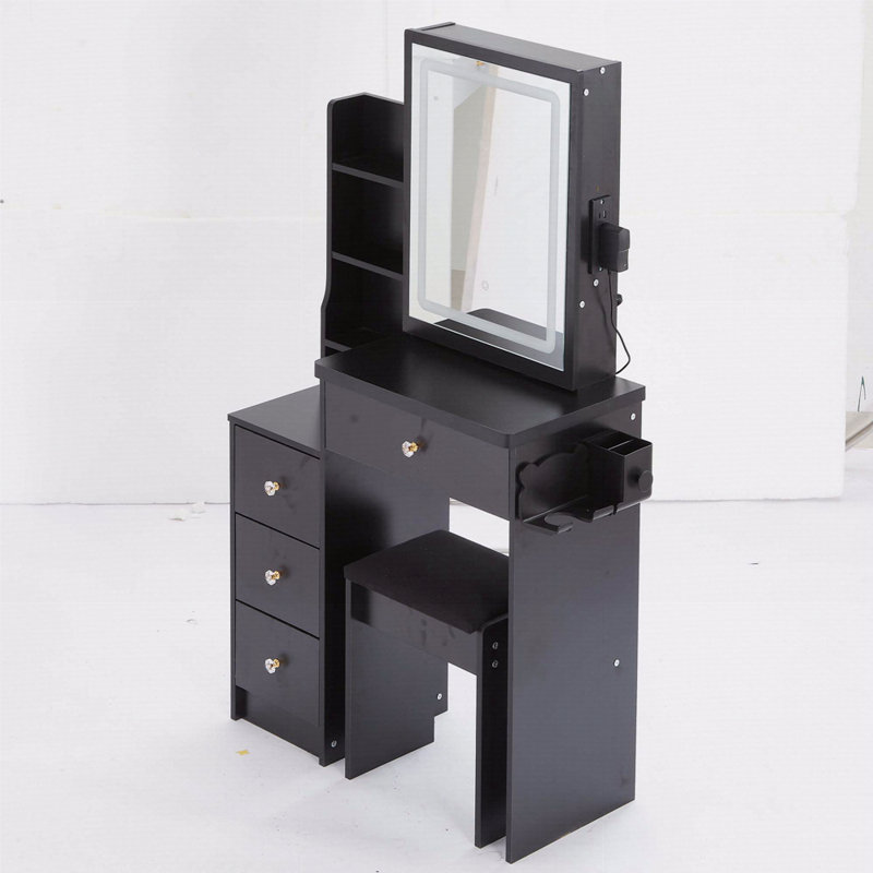 Tabouret de chevet 29,2 po, Noir