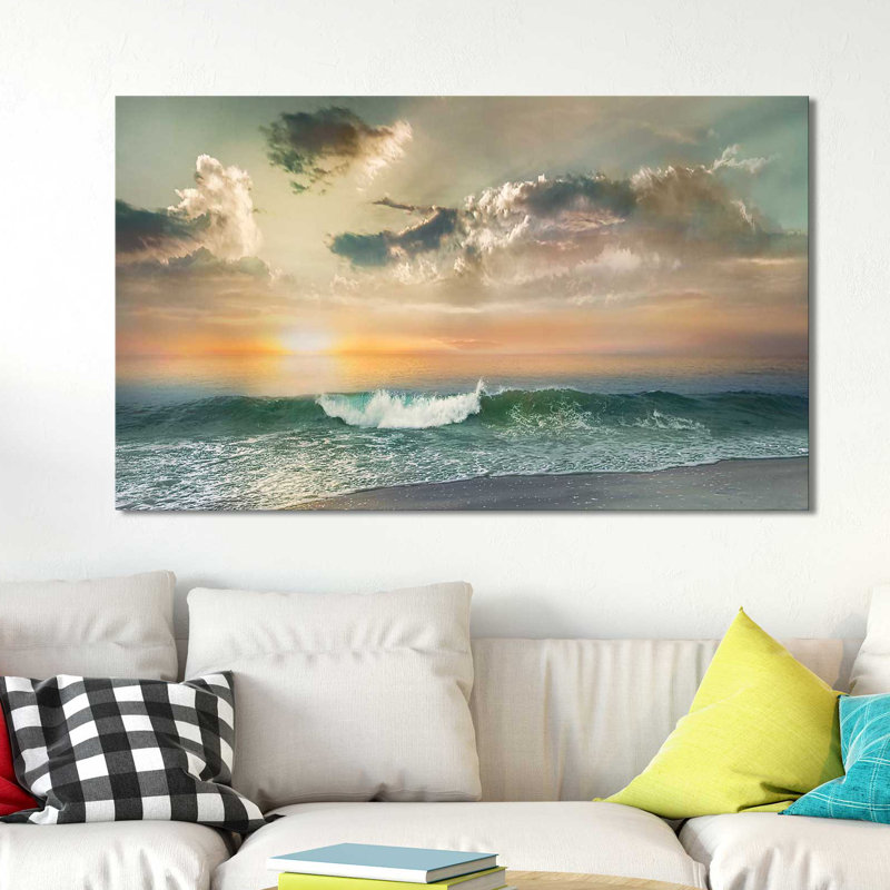 «Sundown Malibu», reproduction de photo, H 18 po x l 30 po x P 1 po, Toile tendue