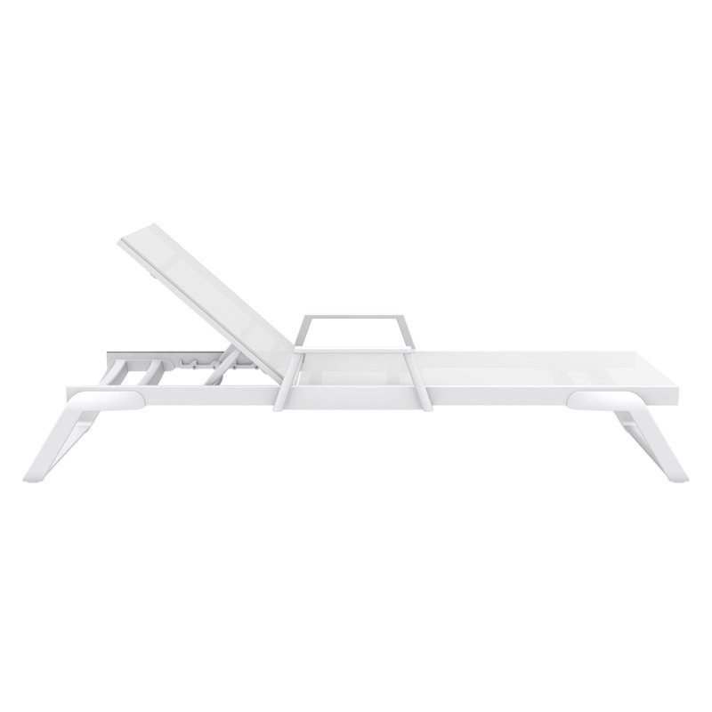 Chaise longue d'extérieur Genelda, Blanc