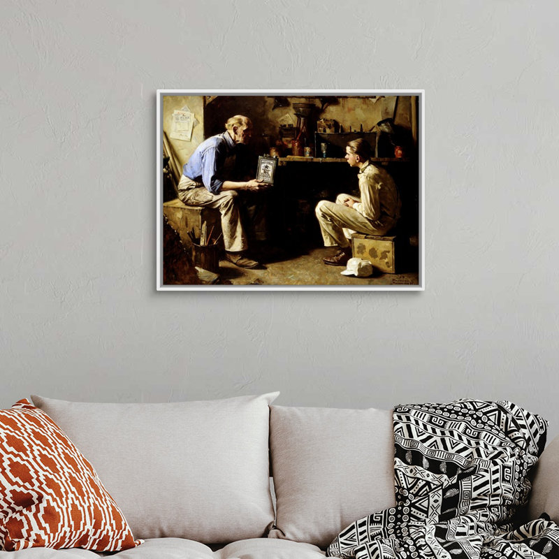 Art mural sur toile Norman Rockwell, H 26 po x l 34 po x P 1,75 po, Cadre flottant blanc