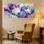 Plantes et fleurs, impression d'art floral abstrait mauve et or, ensemble de 3 impressions sur toile-1041837794