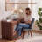 Dining Chairs Set Of 2, Modern Upholstered Kitchen Chairs With Unique Cutout High Back & Wood Legs, Comfortable Fabric Side Chair For Dining Room, Living Room Gray-2018394340