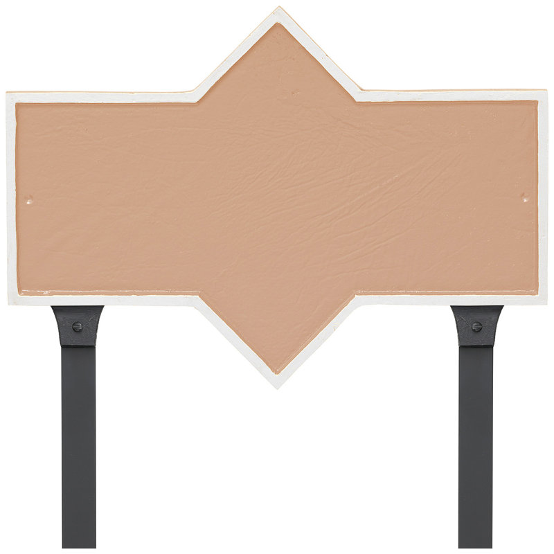 Plaque d'adresse rectangulaire à deux lignes Piedmont, Taupe / Blanc, Oui