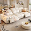 Coussin de canapé modulaire en cuir blanc-858151842-858151843
