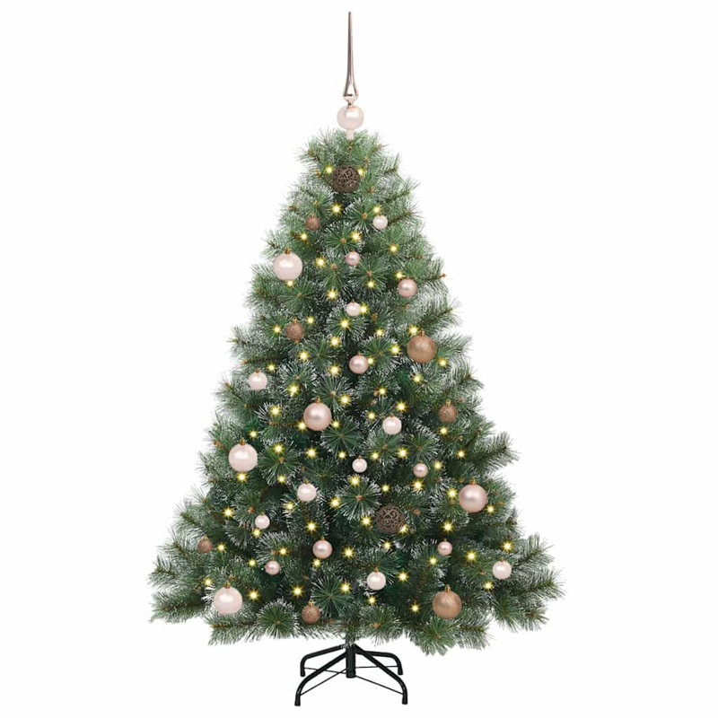  Artificial Christmas Tree with 150 LEDs Green PE and PVC, Cooper, 4.92' H
