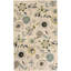 Tapis ivoire / bleu d'intérieur/extérieur à motif floral Doyle-204207126