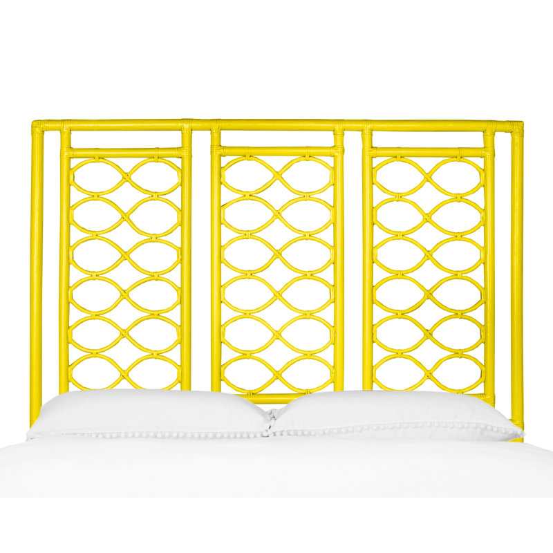 Infinity Wicker/Rattan Open-Frame Headboard, Sunflower Yellow, Queen