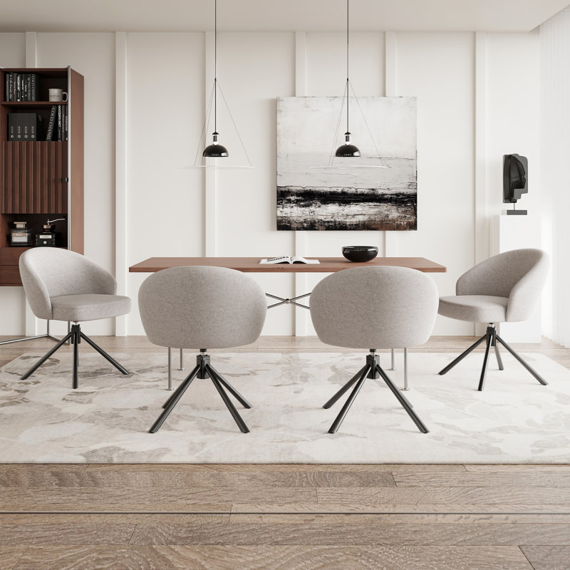 Chaises d'appoint pivotantes modernes, ensemble de salle à manger rembourré en métal, style maison