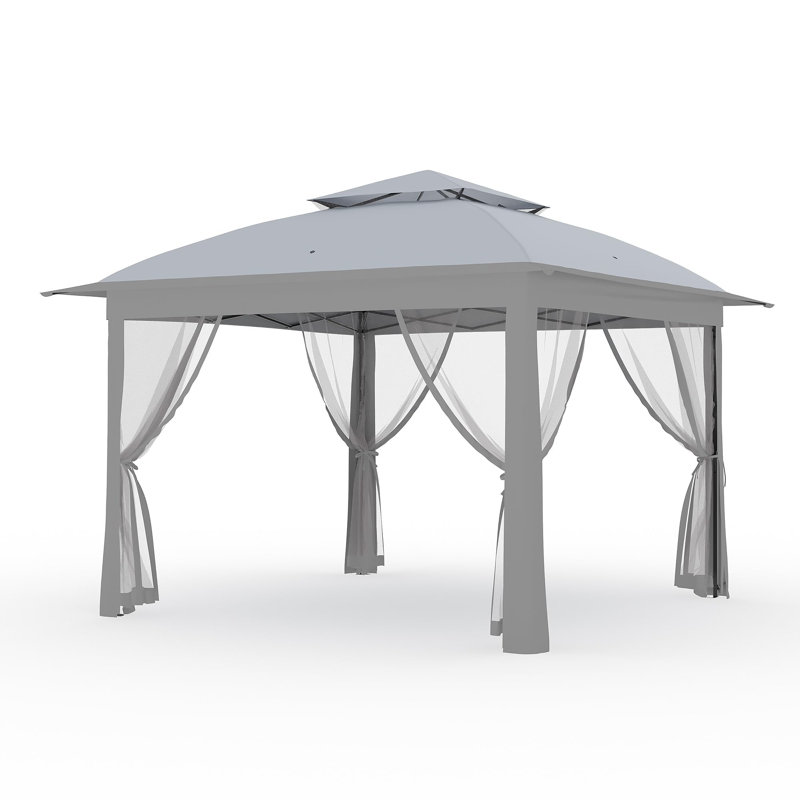 11x11 FT Outdoor Canopy Tent with Mosquito Netting, Waterproof Gazebo Shelter with Carry Bag for Patio Backyard Garden Parties