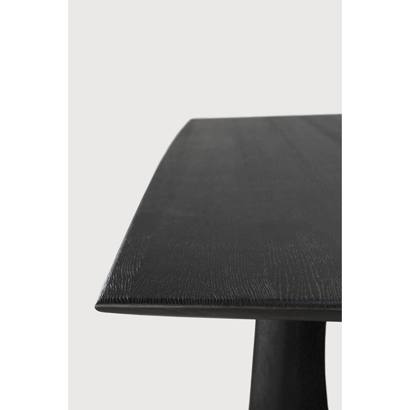 Solid Oak Dining Table, 39.38" W x 98.43" L, Black