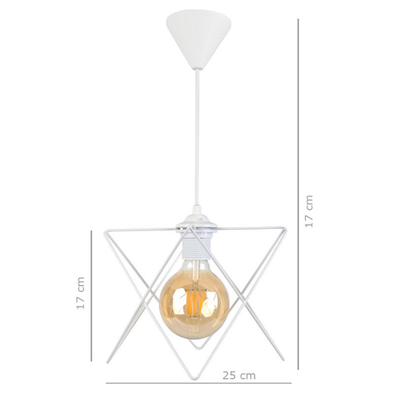 Luminaire suspendu géométrique 1 lumière Chouinard, Blanc