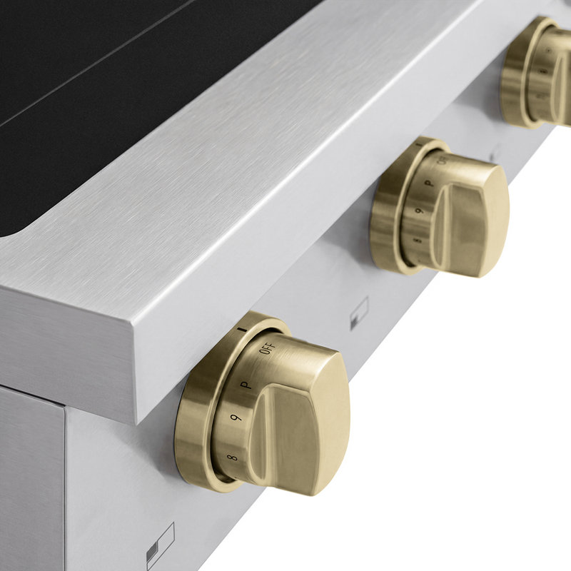 ZLINE 30 in. Paramount Induction Rangetop with 4 Element Cooktop in Satin Stainless Steel, Champagne Bronze
