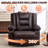 Massage Heat Recliners Leather Modern Swivel Rocker For Home Brown