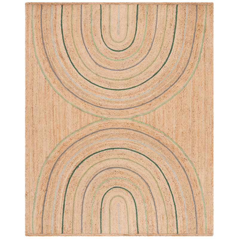 Natural Fiber Flat Weave Jute Pile Rug, Round 6'