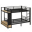 Lit superposé en métal pour les adolescents avec tablettes de rangement, tiroirs et panneau perforé-113967373