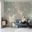 Décoration murale amovible à motif de feuilles de palmier sur fond blanc-126556552-126556557