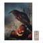 Art mural à piles avec éclairage - Corbeau d'Halloween