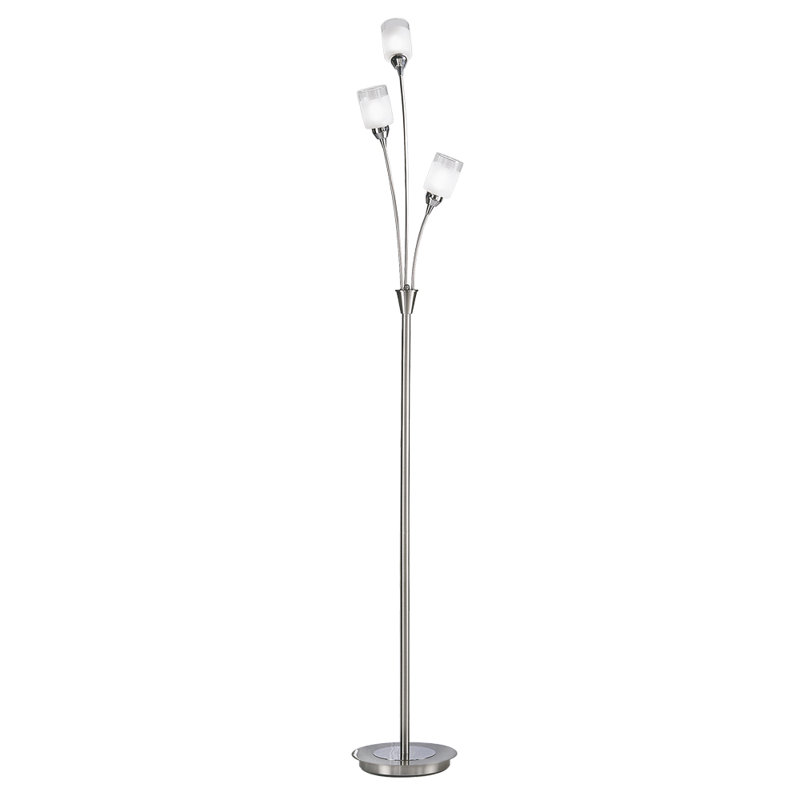 Saniyah 159cm Tree Floor Lamp, Chrome / Satin Nickel