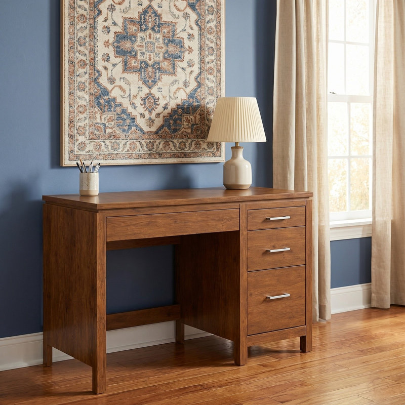 Bureau 4 tiroirs en bois massif - Fabriqué aux États-Unis, Tuscan Brown