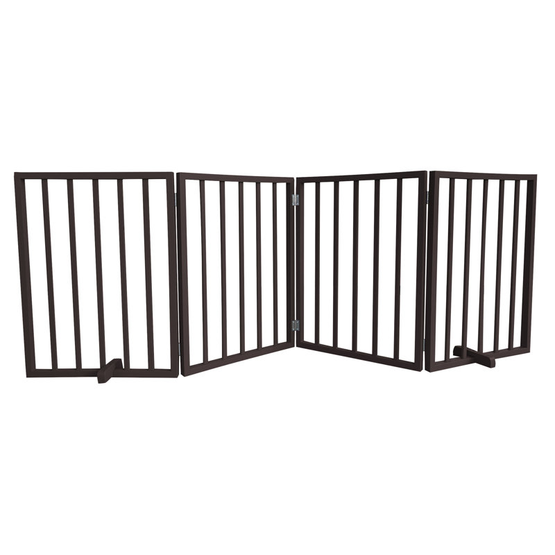 Barrière pour animaux autoportante en bois, Brun