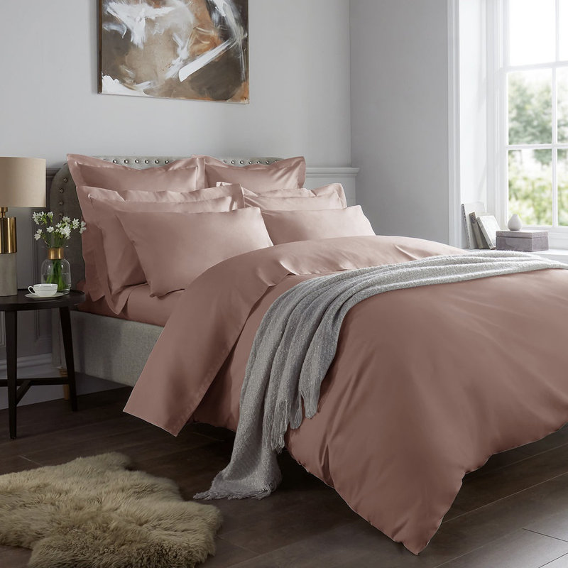 1000 Thread Count Sateen Duvet Cover, Super King Duvet Cover, Pink